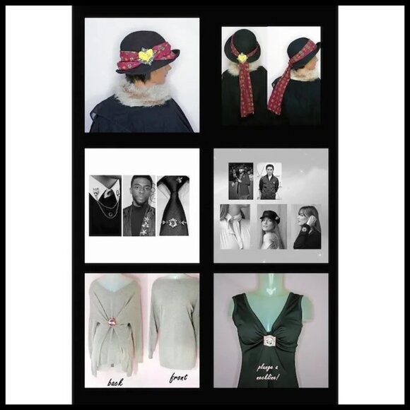 Pink Rose Brooch With Vintage Goofus Glass Retro Romantic - Picture 9 of 12